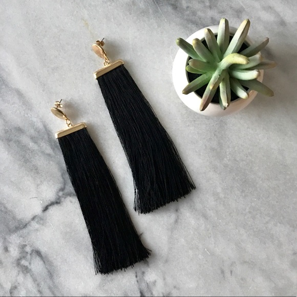 a new day Jewelry - Black Tassel Earrings